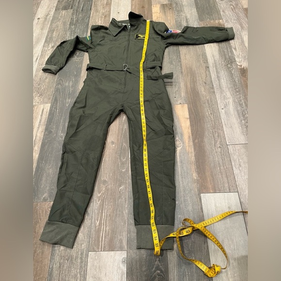 Tipsy Elves Pilot Costume Mens Size XS Green Collared Belted Jumpsuit women M - Picture 8 of 11
